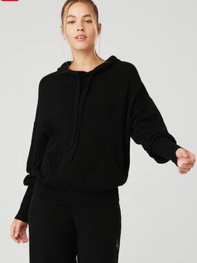 Alo Cashmere Jet Set Hoodie - Black Size M